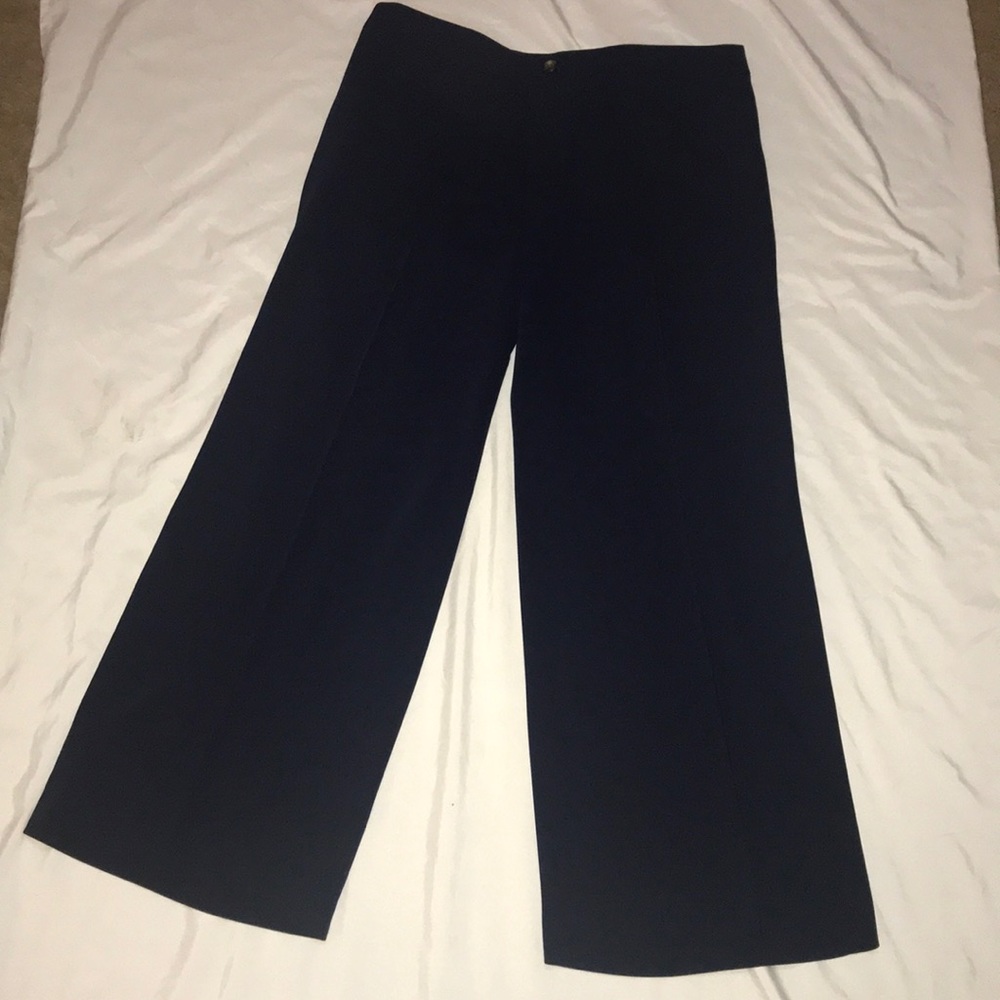 Ralph Lauren Navy Blue Wide Leg Trousers